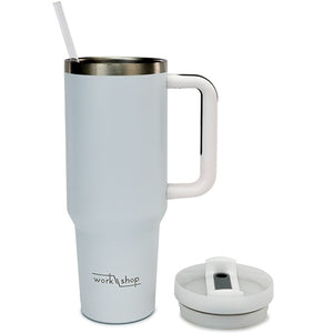 Stainless Steel Tumbler with Plastic Straw - 1136 ml