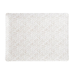 Fabric Tray Medium Basketweave/Beige