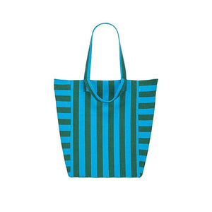 Rose in April Elisabeth Tote Bag in Stripes Turquoise/Olive