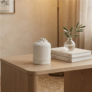Ceramic Ribbed Round Box