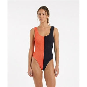 Two Tone One Piece Swimsuit