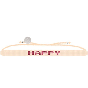 Handmade Glass Beads Friendship "Happy" Bracelet