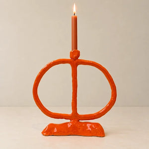 Janice Jill Studio Nitamb Candlestick - Orange