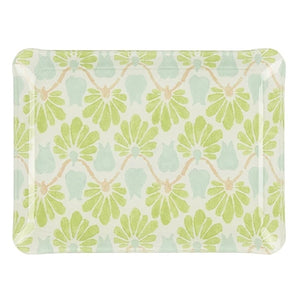 Fabric Tray Small Ginko Leaf Green/Aqua