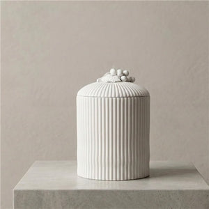 Ceramic Ribbed Round Box