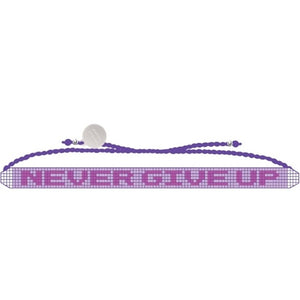 Handmade Glass Beads Friendship "Never Give Up" Bracelet