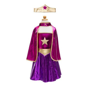 Superhero Star Dress/Cape/Headpice - Megenta/Purple