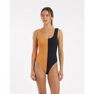 Two Tone One Piece Swimsuit