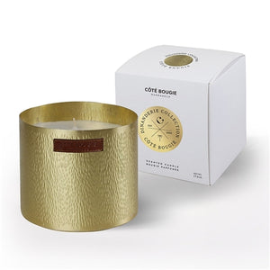 Candle Dinanderie Martele Dore Striee  / Foret De Sapin