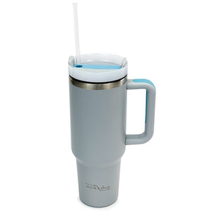 Stainless Steel Tumbler with Plastic Straw - 1136 ml