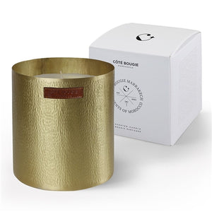 Candle Dinanderie Martele Dore Striee  / Foret De Sapin