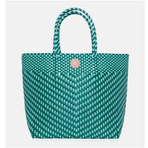 Woven Tote Bag Turquoise