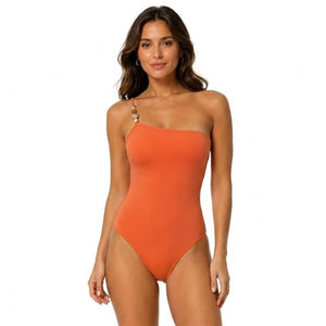 One Shoulder Beaded Swimsuit