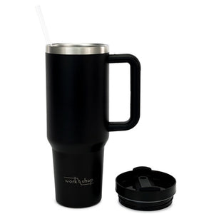 Stainless Steel Tumbler with Plastic Straw - 1136 ml