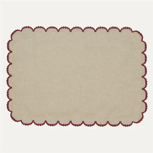Placemat Luna / Beige with Bordeaux (6 Pcs)