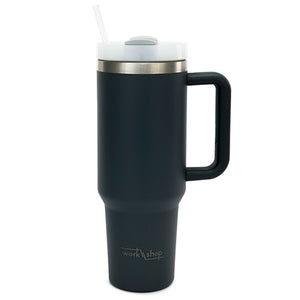 Stainless Steel Tumbler with Plastic Straw - 1136 ml