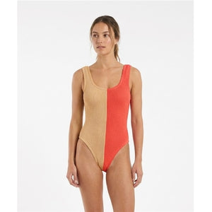 Two Tone One Piece Swimsuit