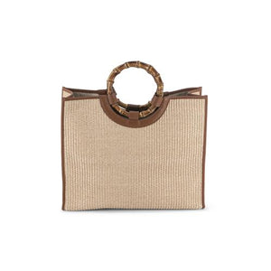 Bamboo Handle Bag Large Paglia / Natural Brown