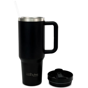 Stainless Steel Tumbler with Plastic Straw - 1136 ml