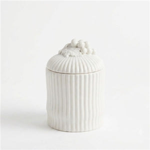 Ceramic Ribbed Round Box