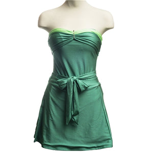 Sienna Swimsuit/Green Strapless