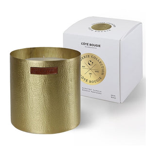 Candle Dinanderie Martele Dore Striee  / Foret De Sapin