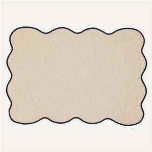 Placemat Palm / Beige with Black (6 Pcs)