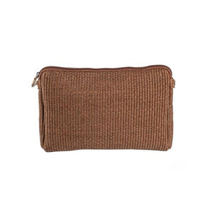 Rafia Rectangular Pouch / Brown