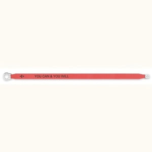 Satin Bracelet "You Can & You Will" Neon Dark Orange
