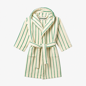 Bongusta Naram Kids Bathrobe in Pure White & Grass Terry