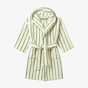 Bongusta Naram Kids Bathrobe in Pure White & Grass Terry