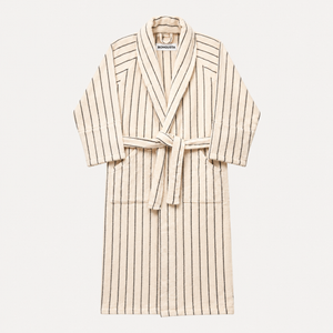 Bongusta Naram Adult Bathrobe in Creme & Ink