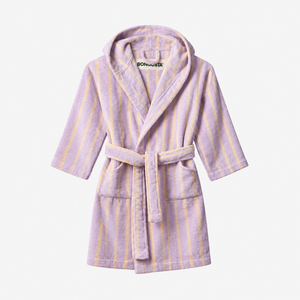 Bongusta Naram Kids Bathrobe in Lilac & Neon Yellow Terry