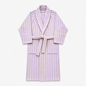 Bongusta Naram Adult Bathrobe in Lilac & Neon Yellow Terry