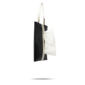 WORKSHOP Leather Tissue Cover with Handle in Black / Gray