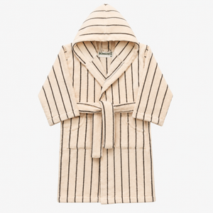 Bongusta Naram Kids Bathrobe in Creme & Ink Terry