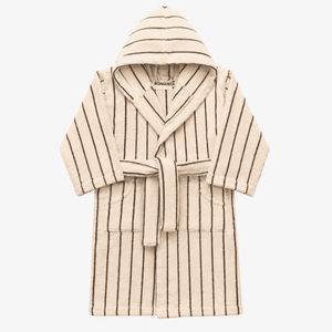 Bongusta Naram Kids Bathrobe in Creme & Ink Terry