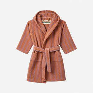 Bongusta Naram Kids Bathrobe in Camel & Ultramarine Terry
