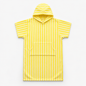 Bongusta Naram Adult Poncho in Pristine & Neon Yellow Terry