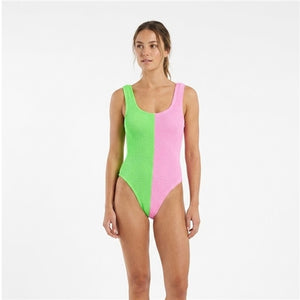 Two Tone One Piece Swimsuit
