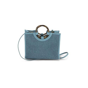 Bamboo Handle Bag Small Paglia/Light Blue