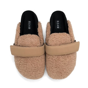 Fuzzy Loafer Mule Beige Size 6