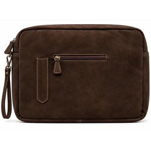 Mystyle Laptop Bag - Suede in Chocolate Brown