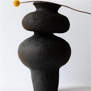 Ceramic Vase Black 35x20 cm