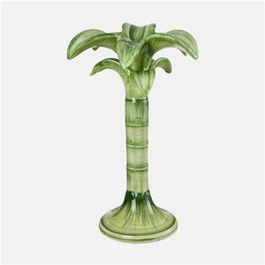 CERAMIC PALM CANDLEHOLDER - MEDIUM (GREEN)