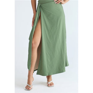 Cleo Long Skirt/Sage Green