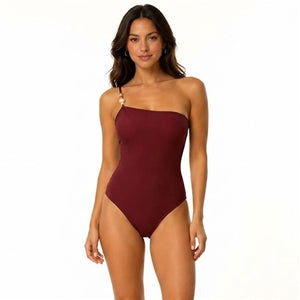 One Shoulder Beaded Swimsuit
