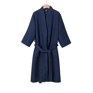 Waffle Bathrobe Navy Blue