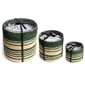 Green Raphia Candle