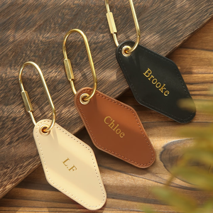 Leather Rhombus Keychain